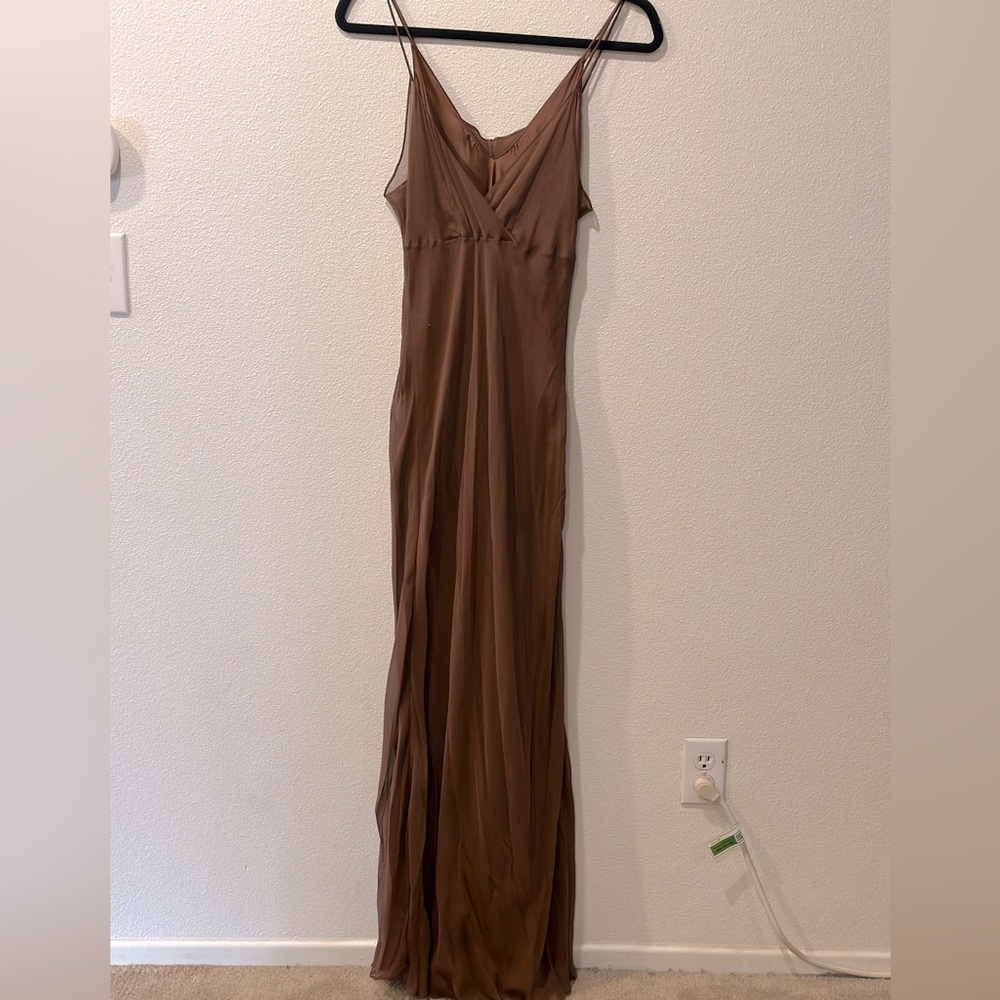 Satin and Chiffon long slip dress